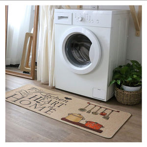 ชุดพรมปูพื้นครัวแบบสั่งทำพิเศษ 2 ชิ้น ผ้าลินิน ป้องกันการลื่นไถลด้วยยางด้านหลัง ทำความสะอาดง่าย ตกแต่งบ้าน ลวดลายแปลกใหม่ นุ่มสบาย - Product Image 6