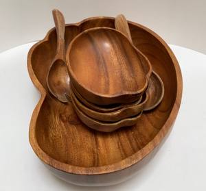 Mayorista Fabricación al por mayor Cuenco de madera de acacia para servir ensalada Cuenco para mezclar frutas personalizar ODM hecho en Vietnam - Product Image 5