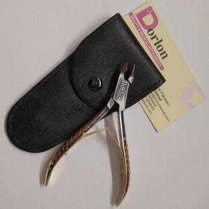 Pinzas para cutículas de manicura de acero inoxidable con logotipo personalizado de alta calidad, pinzas para uñas encarnadas, bolsa de PU, cortaúñas sostenibles - Product Image 3