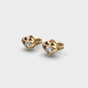 Pendientes de tuerca de diamante de moissanita de corte redondo chapado en oro de 10 quilates para mujer, diseño clásico solitario, estilo romántico para regalo de uso diario - Product Image 3