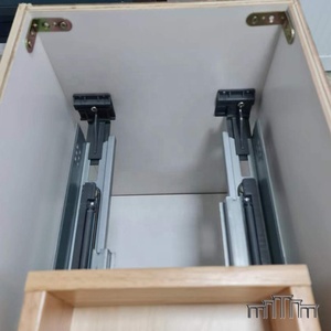 燕尾橱柜抽屉盒天然木材白色振动筛底座橱柜下安装软关闭抽屉滑轨 - Product Image 5