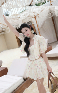 Ensemble Coshe Esti décontracté look chic avec jupe en dentelle haut corset et veste courte ensemble de vêtements pour femmes tenue décontractée quotidienne à la mode - Product Image 4