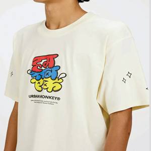 เสื้อยืดพิมพ์ลายแนวสตรีทฮิปฮอปผ้าฝ้ายหนาลำลองใหม่ฤดูร้อน - Product Image 4