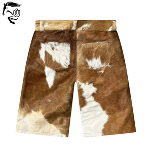 Pantalones Cortos Deportivos de Piel Vacuna para Hombre, de Alta Calidad, con Cierre de Cremallera, Diseño Sólido, Transpirables, Tejidos, Estilo Urbano, 2025 - Product Image 3