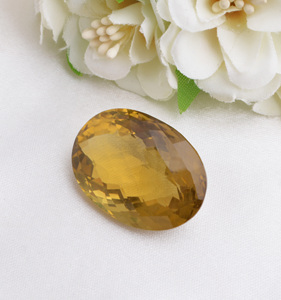 59.10กะรัต1ชิ้นน้ำผึ้งควอตซ์เหลี่ยมเพชรพลอยรูปไข่แฟนซีสำหรับทำเครื่องประดับที่ดีอัญมณีธรรมชาติหลวม - Product Image 4