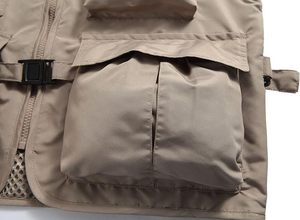 เสื้อกั๊กอเนกประสงค์โอเวอร์ไซส์สำหรับผู้ชายเสื้อกีฬาแขนสั้นมีหลายกระเป๋าสำหรับตกปลากลางแจ้งล่าโลโก้แบบกำหนดเองพิมพ์ลาย100% โพลีเอสเตอร์ซาฟา - Product Image 2