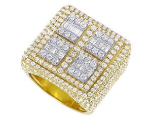 10.00กะรัต VVS Moissanite ICE OUT ICE GOLD วงกลม & Baguette ตัดเพชรฮิปฮอป925งานแต่งงานแหวนผู้ชายเงินสเตอร์ลิง - Product Image 5