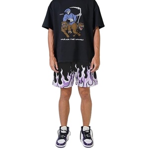 Men's Basketball Shorts Casual Workout Athletic Shorts <b>Mesh</b> Flame Graphic Print Running Short <b>Pants</b> - Product Image 3