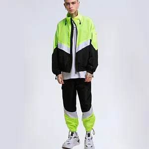 Wholesale Good Quality Striped Tracksuit Custom Sports Casual Windbreaker Tracksuits sweat suits oversized