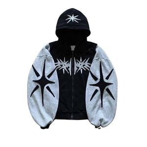 Pull 100% coton à capuche hommes broderie personnalisée à capuche éponge française poids lourd sweats à capuche surdimensionnés pour hommes - Product Image 3