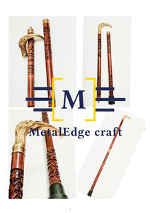 Bâton de canne à main en laiton poli 3 fois, vente en gros, haut de gamme, sculpté à la main, incrustation solide en métal pour hommes et femmes - Product Image 2