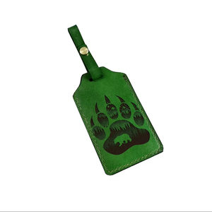 Etiqueta de equipaje de cuero artístico Grabado personalizado Viaje para él Arte animal Pequeño regalo Ideas de Verano 2017 - Product Image 1