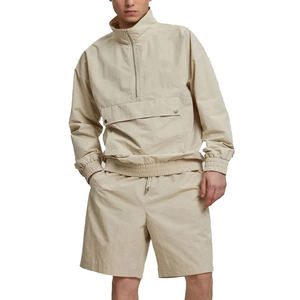 Conjunto de Sudadera con capucha y pantalones cortos para hombre, conjunto de manga corta transpirable de secado rápido para tallas grandes, venta en línea - Product Image 1