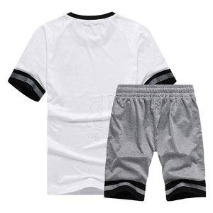 Meilleures ventes OEM Ensemble t-shirt et short d'été décontracté pour hommes Tissu tricoté respirant de style personnalisable avec motif imprimé solide - Product Image 2