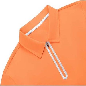 Pull zippé orange à manches courtes pour hommes, coupe ample, poids lourd, pour polos 1/4 coton respirant, vente en gros, collection 100% - Product Image 3
