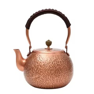 <b>Antique</b> Style Copper Tea Kettle for Tea Coffee Hot Water Serving Stovetop <b>Safe</b> Decorative Pot for Home Cafe Hotel - Product Image 4