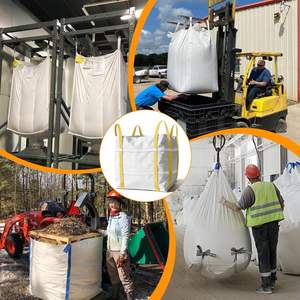 Bolsa a granel FIBC tipo Ton Bag, duradera, de fondo plano, con doble correa de sujeción, de material plástico para construcción, cemento y materiales de construcción. - Product Image 6