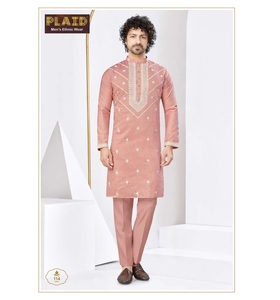 Kurta en soie douce de qualité fine avec broderie pour hommes idéal pour les événements festifs et familiaux - Product Image 1