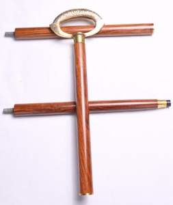 Manche en laiton canne de marche en bois baguettes en bois pliables bâtons de randonnée faits à la main canne de marche en bois pour hommes et - Product Image 1