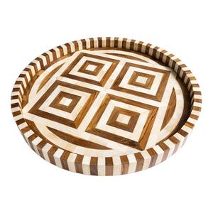 Bandeja para servir con incrustaciones de hueso con patrón Floral hecho a mano de primera calidad, decoración de cocina, zona artesanal, exportación, uso en restaurante doméstico personalizable - Product Image 1