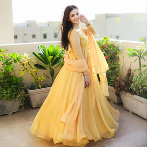 Modern Flared Anarkali Chiffon Lehenga Choli <b>Maxi</b> <b>Dress</b> for Women Party Pakistani Indian Ethnic Wear - Product Image 1