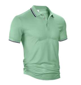 Vêtements de travail pour hommes avec logo personnalisé, solides, respirants, pour chemise, coupe ajustée, été, 100% polyester, uniforme professionnel, manches courtes de golf - Product Image 6