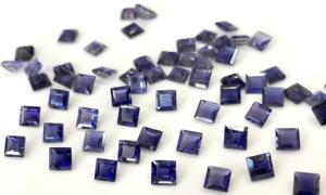 Corte cuadrado de iolita natural Corte facetado de 3 mm a 8mm-Piedra preciosa suelta de corte cuadrado de iolita suelta Calidad superior - Product Image 4