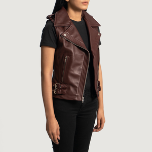 Femme Gilet en cuir Veste de course Streetwear Look Tendance Femme Varsity JacketClassic Faux Leather Moto Jacket Breathable - Product Image 1