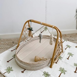 Tapis de jeu de gymnastique pour bébé en rotin écologique du Vietnam, jouets éducatifs, tapis de gymnastique et d'activité, jouet pour bébés - Product Image 4