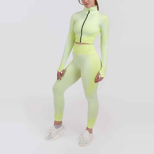 Leggings de yoga deux pièces confortables et actifs pour femmes, vente en gros, soutien-gorge de course, vêtements de sport respirants - Product Image 1