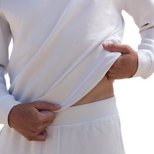 Sweat-shirt en molleton blanc pour homme, 100% coton biologique de luxe, pré-rétréci, certifié GOTS, coupe classique, pull-over - Product Image 4