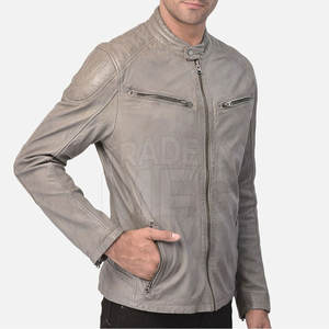 Chaqueta de piel de vaca de diseño personalizado para hombre, ropa de calle de color sólido para el invierno - Product Image 5