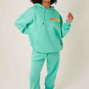 Qualité supérieure Meilleur fournisseur Survêtement décontracté pour femmes Survêtements surdimensionnés personnalisés 100% coton pour femmes de couleur unie - Product Image 2