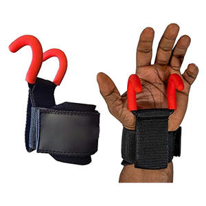 Logotipo personalizado de calidad superior y ganchos de barra de levantamiento de pesas antideslizantes de color Gancho de metal de seguridad de fitness de neopreno con alta calidad - Product Image 4