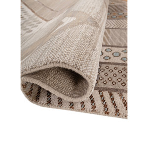 Manchaha Luxury Ivory Hand Knotted Wool Bamboo Silk Rug Geometric Modern Design Plush <b>Washable</b> Carpet for Home for - Product Image 2