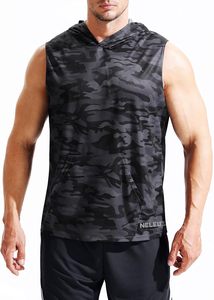 Lot de 3 débardeurs de course pour hommes, chemises athlétiques d'entraînement sans manches avec capuche 100% polyester, sweat à capuche sans manches, full digital CAMO - Product Image 2
