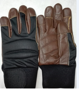 ถุงมือนิรภัยช่างตีเหล็กถุงมือหนังพรีเมี่ยมสีดำ - Product Image 1