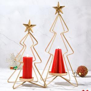 Decoración navideña de aluminio dorado hecho a mano con logotipo personalizado soporte de Pilar diseño moderno soporte de vela para el hogar Decoración de la boda Axiom - Product Image 4