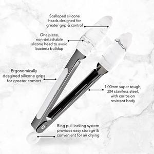 Pinzas de embalaje personalizadas, utensilios de cocina con mango en blanco y negro, herramientas de cocina, servidores de ensalada, utensilios de cocina, utensilios ideales para bodas - Product Image 2