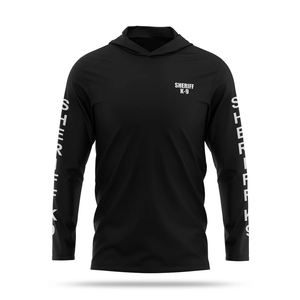 Venta al por mayor Fabricante Sheriff K9 Sudaderas con capucha de rendimiento para hombres Protección solar personalizada Pesca Senderismo Camisa con capucha de manga larga - Product Image 5