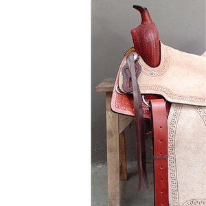 Nouvelle selle de cheval de haute qualité, en cuir naturel et brun, de style western, avec sangle de type roper, pour le ranch et le cutter - Product Image 3