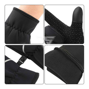 ถุงมือขี่จักรยานแบบเต็มนิ้วของผู้ชายผ้าฟลีซพิมพ์ลายซิลิโคนโพลียูรีเทนกันน้ำใช้ในฤดูหนาว - Product Image 5