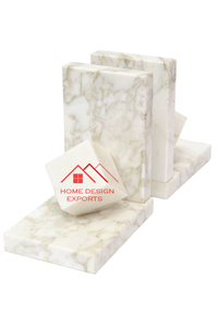 Porte-livres décoratifs en marbre blanc en forme de pont pour la décoration de table à la maison et au bureau Porte-livres en marbre naturel - Product Image 3