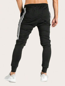 Pantalon de survêtement de jogging évasé taille haute pour hommes décontracté à la mode avec décoration coupe-vent à rayures Leggings à jambe droite - Product Image 2