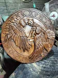 Bouclier Viking de qualité supérieure Bouclier rond médiéval pour bouclier Viking médiéval en bois rond et guerrier en bois et métal Viking - Product Image 6