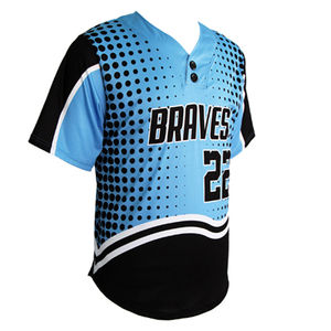 Mayoristas personalizados en blanco bordado logo sublimación impresión hombres V cuello liso equipo de béisbol uniforme - Product Image 5