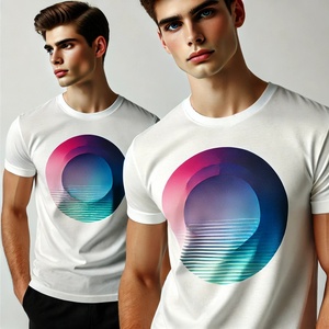 Camisetas personalizables de algodón 100% para hombre, transpirable, diseño de ajuste Regular, bolsillo lateral, cuello redondo, manga corta, estampado de verano, 150g alto - Product Image 5