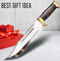 Vente en gros de couteaux de chasse et de chef PRESTIGE BLADES, personnalisés OEM ODM, faits à la main en acier J2, avec manche moderne en bois et résine, et étui en cuir.