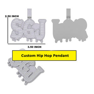 Pendentif personnalisé lettre bling 14KT en or blanc massif SGJ dégoulinant de style hip hop glacé avec diamants cultivés en laboratoire pour bijoux de luxe - Product Image 6