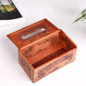 Caja de pañuelos de madera hecha a mano ecológica recién llegada con tapa deslizante para oficina en casa y baño - Product Image 6